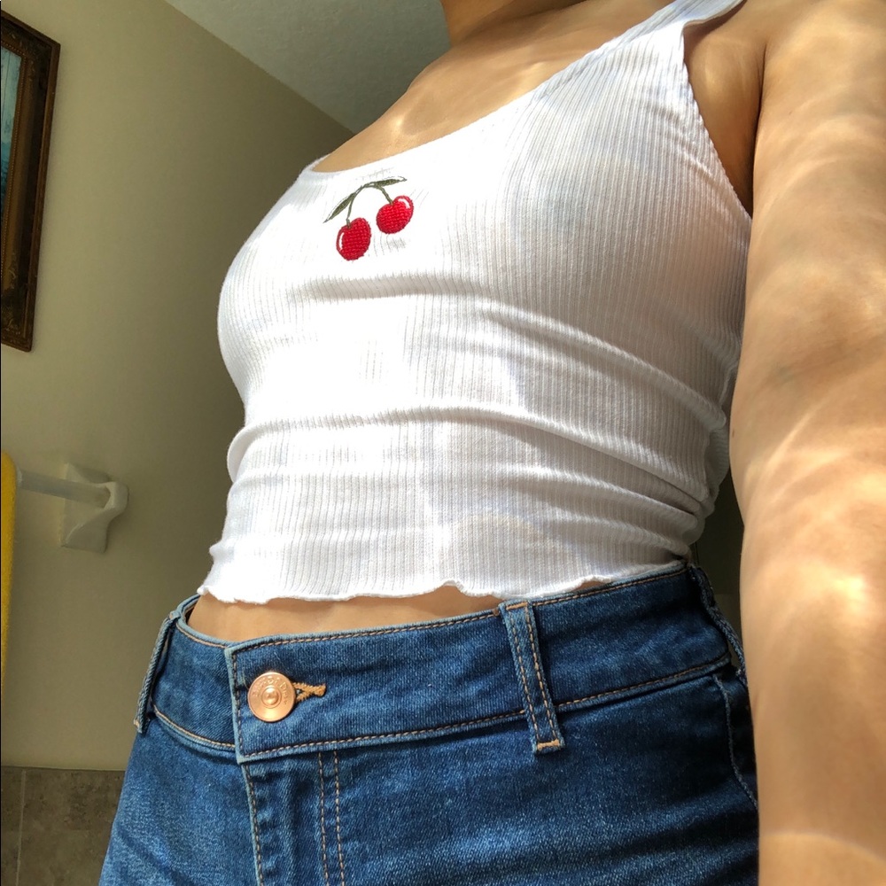 White crop halter top